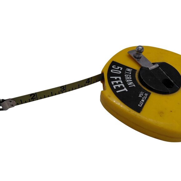 Vintage tape measure 50 feet hand winder - Picture 3 of 5